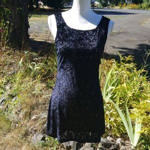 SAVAGE black velour burn-out tank dress sz Med